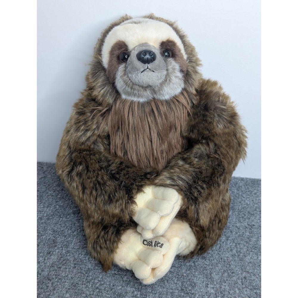 Aurora Three Toed Sloth Costa Rica Realistic Brown Plush Soft Animal 9" Hugger‎